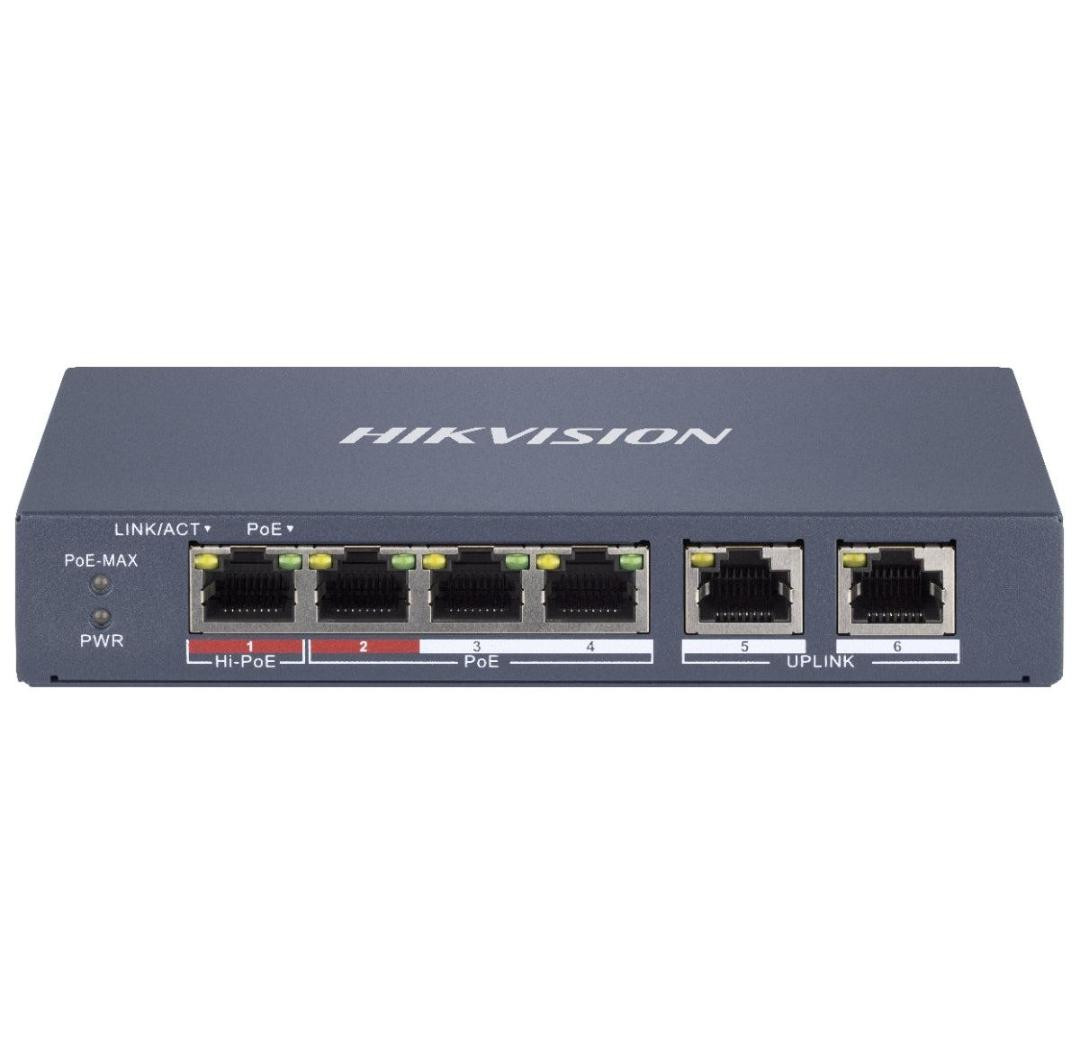 سويتش Hikvision DS-3E1106P-EI Smart Managed Switch 4-port10/100M PoE